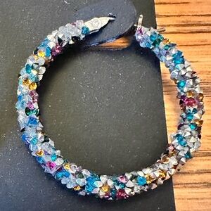 Multicolor Crystal Hoop Earrings. INC brand